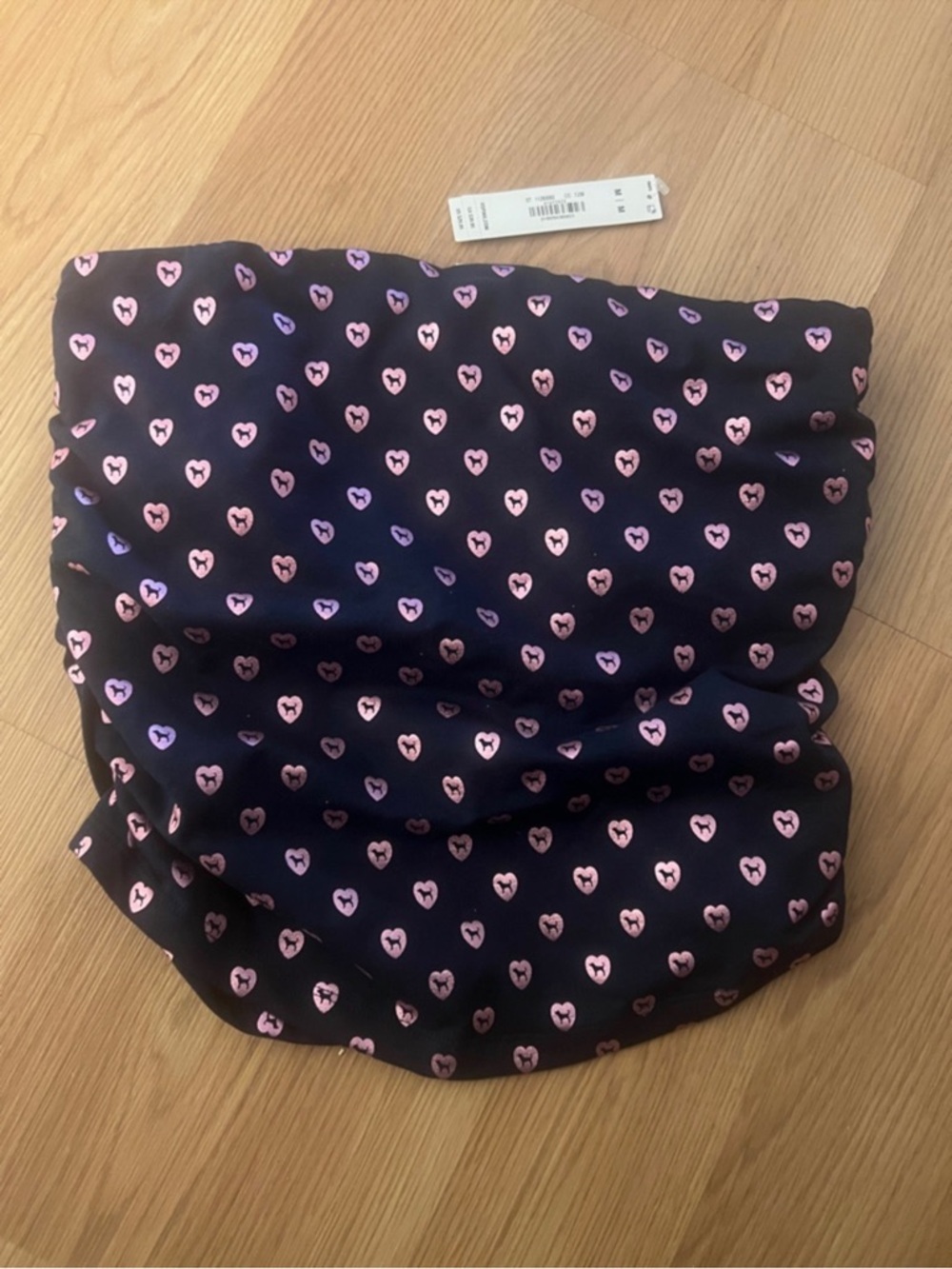 VIRAL🚨NWT VICTORIAS SECRET PINK HEART DOG TUBE TOP SYNCHED SIDES BUILT IN BRA🚨